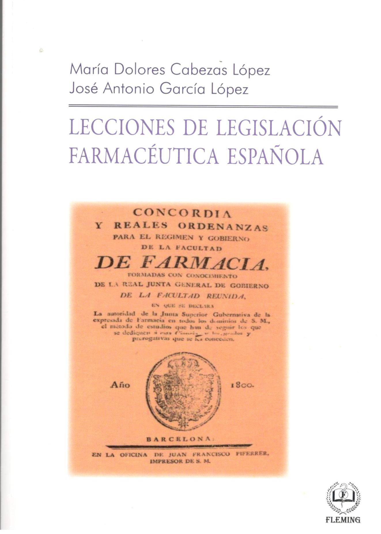 LECCIONES DE LEGISLACION FARMACEUTICA ESPA?OLA